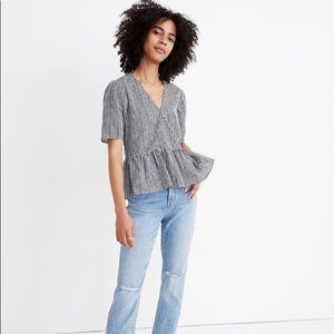 NWOT Madewell gingham check peplum top